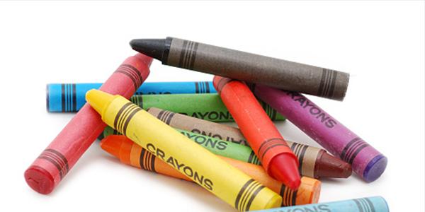 a pile of crayons